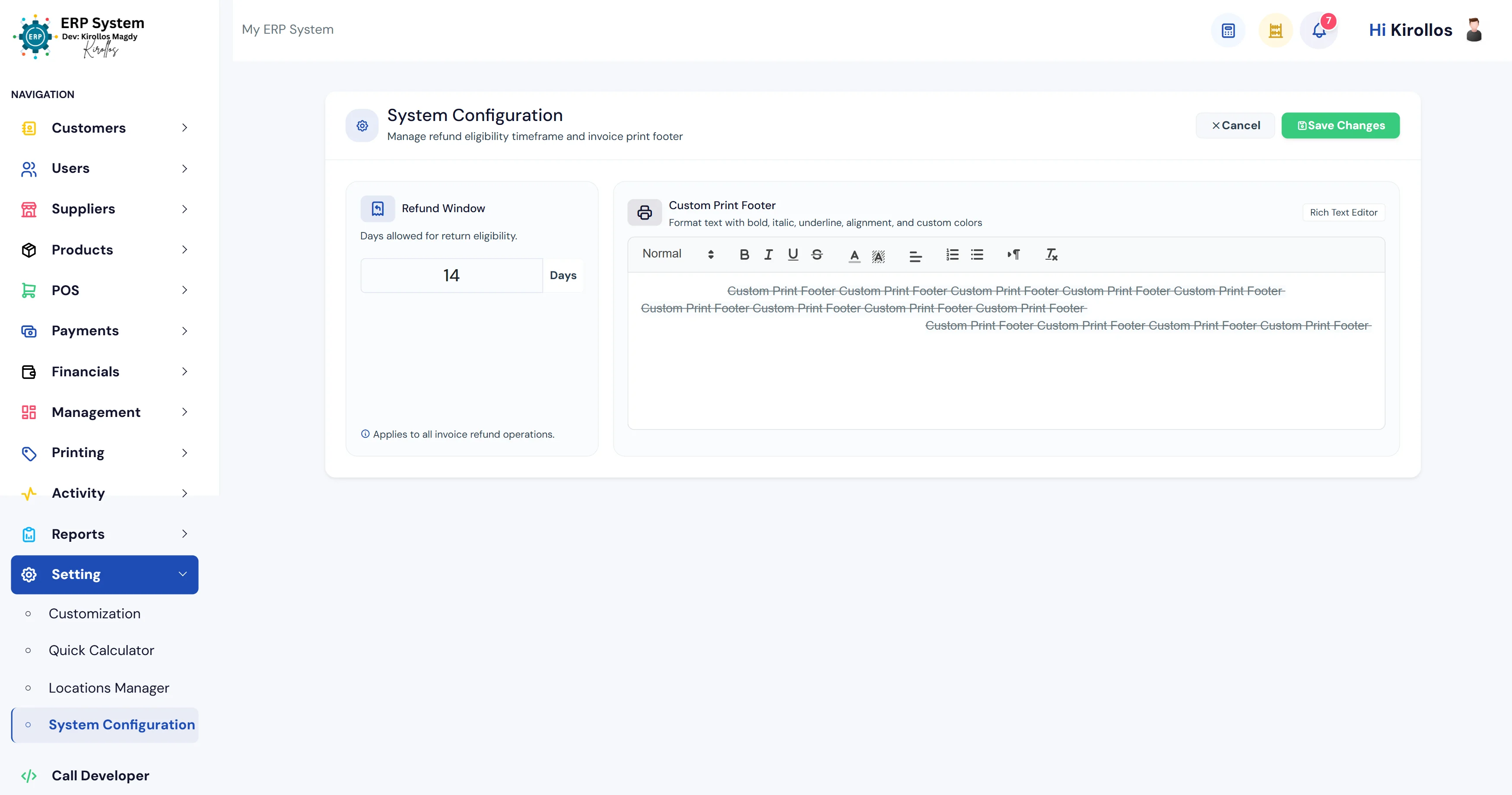 Edit System Config